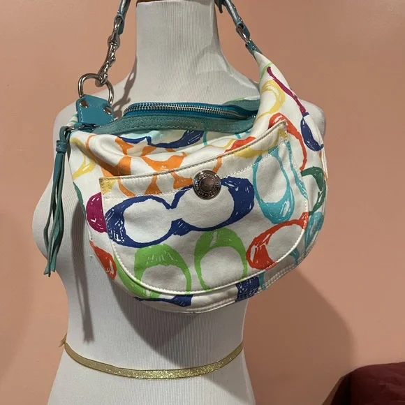 Coach Bags Coach Hobo C Scribble Handbag W Silver Hardware